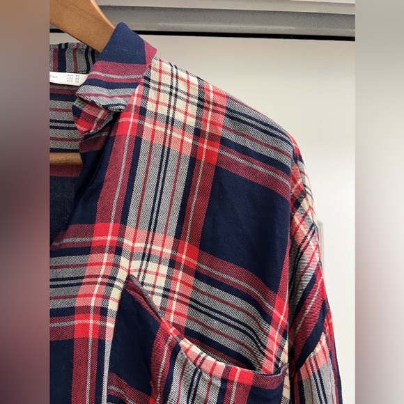 Zara Plaid Oversized Button Down with Oversized Pockets - Picture 4 of 7